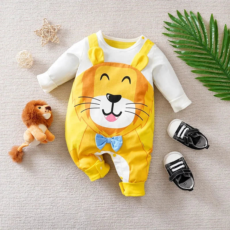 Macacão Bebê Leão Algodão Confortável Macacão Menino 35 Kabannas 0-3 Meses 