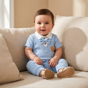 Macacão Bebê Menino Pequeno Cavalheiro Verão Moda Vintage Infantil 41 Kabannas 1-3 Meses 