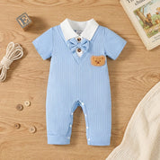 Macacão Bebê Menino Pequeno Cavalheiro Verão Moda Vintage Infantil 41 Kabannas 