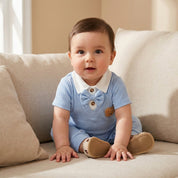 Macacão Bebê Menino Pequeno Cavalheiro Verão Moda Vintage Infantil 41 Kabannas 