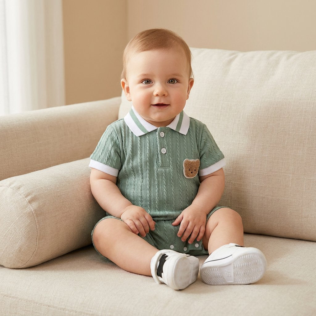 Macacão Bebê Menino Ursinho Moda Vintage Infantil 28 Kabannas 1-3 Meses 