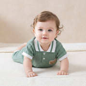 Macacão Bebê Menino Ursinho Verão Moda Vintage Infantil 28 Kabannas 