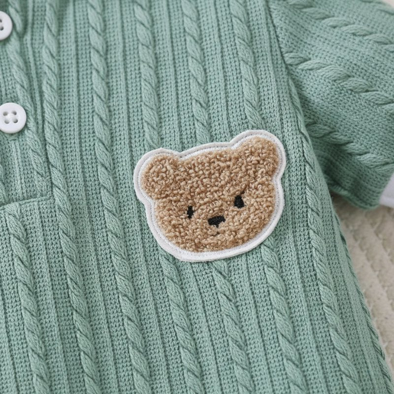 Macacão Bebê Menino Ursinho Verão Moda Vintage Infantil 28 Kabannas 