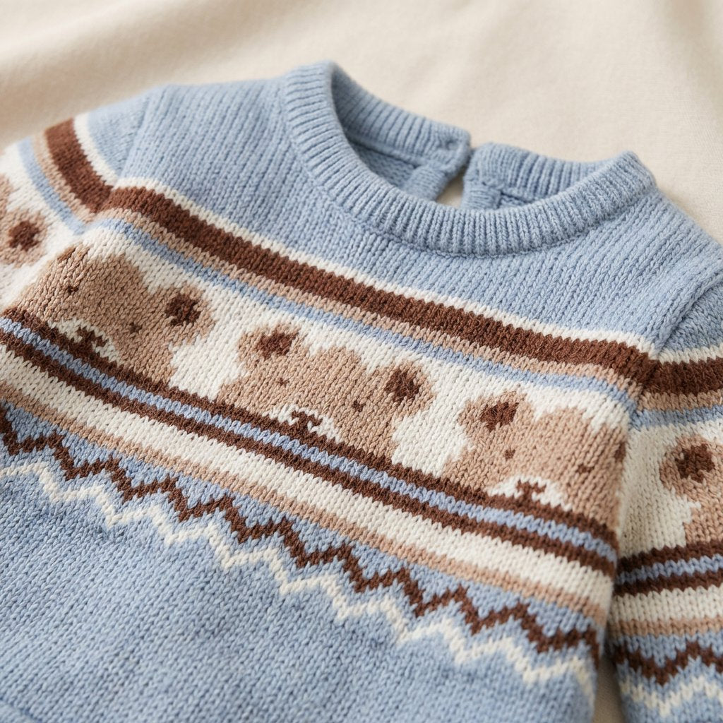 Macacão Bebê Tricô Ursinhos Vintage Manga Longa com Pé Moda Vintage Infantil 87 Kabannas 