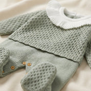 Macacão Bebê Tricô Vintage com Manta 2 Peças Unissex Moda Vintage Infantil 83 Kabannas 