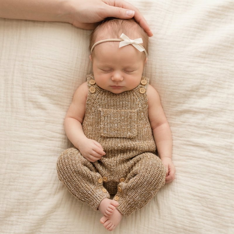 Macacão Bebê Tricô Vintage Unissex com Botões Moda Vintage Infantil 75 Kabannas 