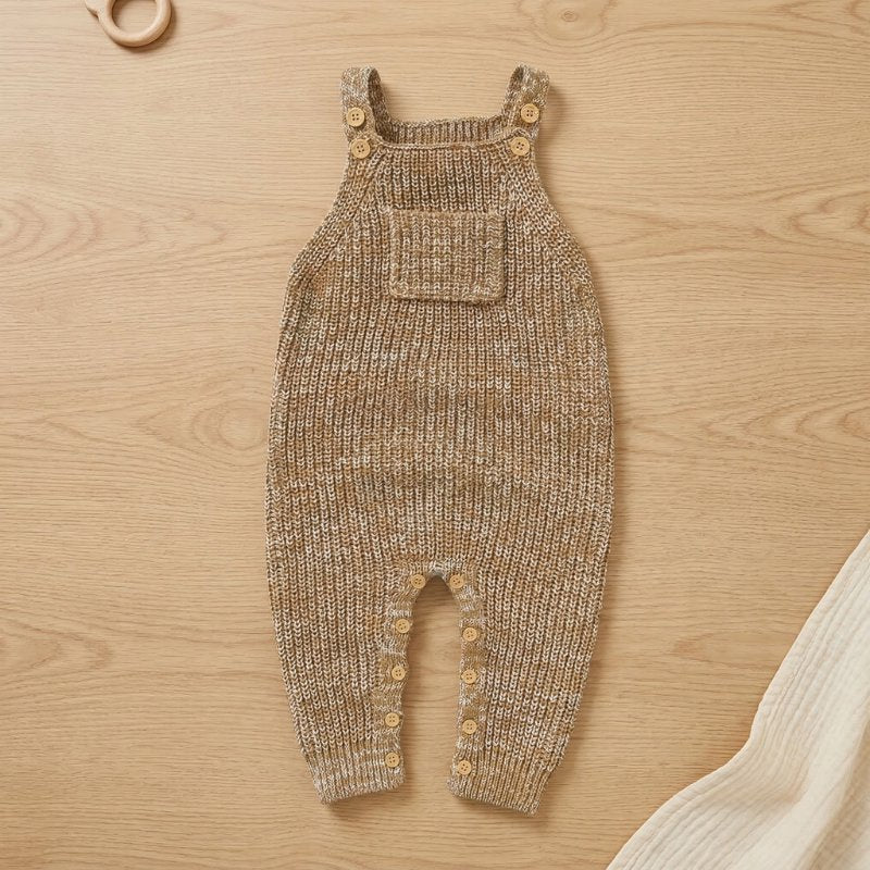 Macacão Bebê Tricô Vintage Unissex com Botões Moda Vintage Infantil 75 Kabannas Recém-nascido 