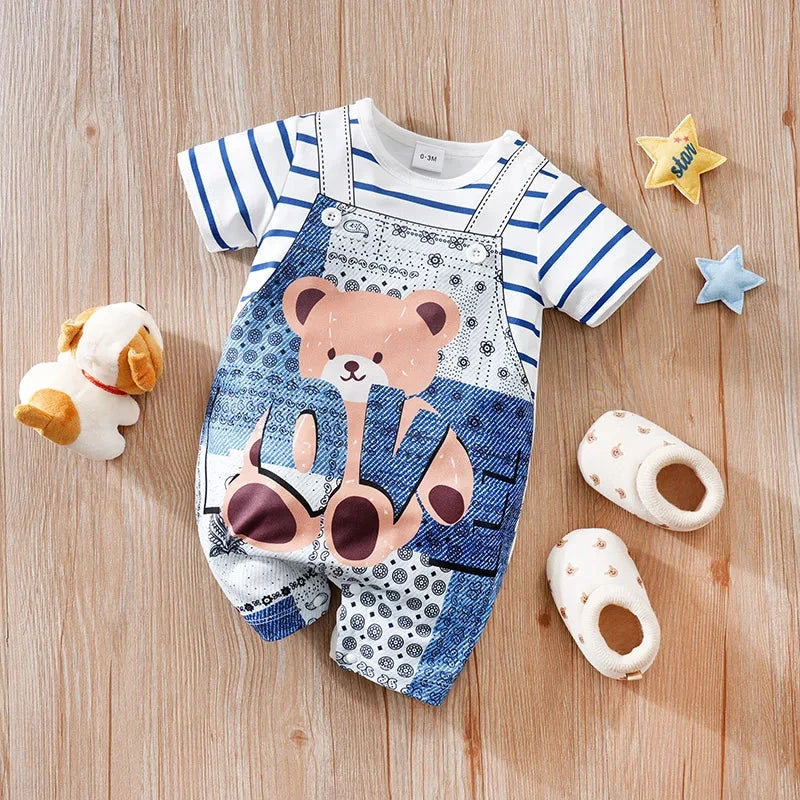 Macacão Infantil Ursinho de Verão Macacão Menino 20 Kabannas 0-3 Meses 