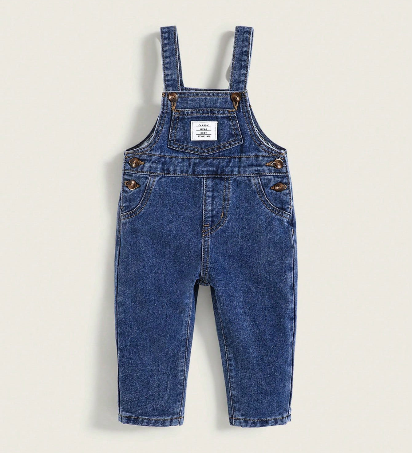 Macacão Jardineira Jeans Bebê Menino com Bolsos e Alças Ajustáveis 001 Macacão Menino 02 Kabannas Lavagem escura 3-6 Meses 