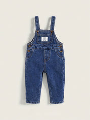 Macacão Jardineira Jeans Bebê Menino com Bolsos e Alças Ajustáveis 001 Macacão Menino 02 Kabannas Lavagem escura 3-6 Meses 