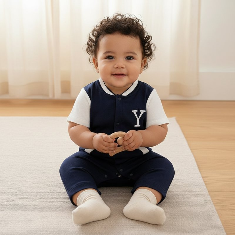 Macacão Minimalista de Algodão para Bebês - 2 Peças Macacão Menino 19 Kabannas 1-3 Meses 