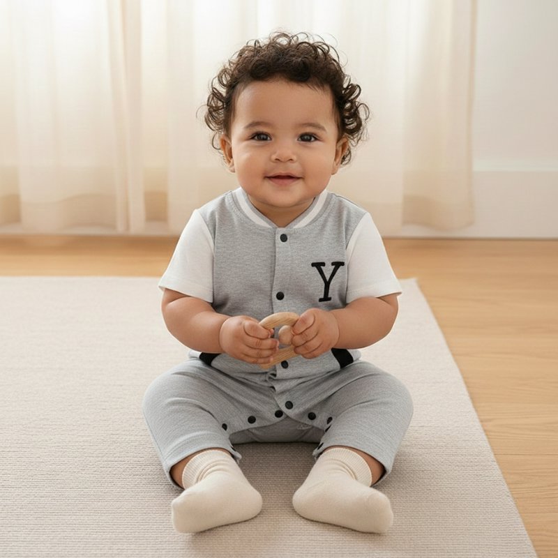 Macacão Minimalista de Algodão para Bebês - 2 Peças Macacão Menino 19 Kabannas 