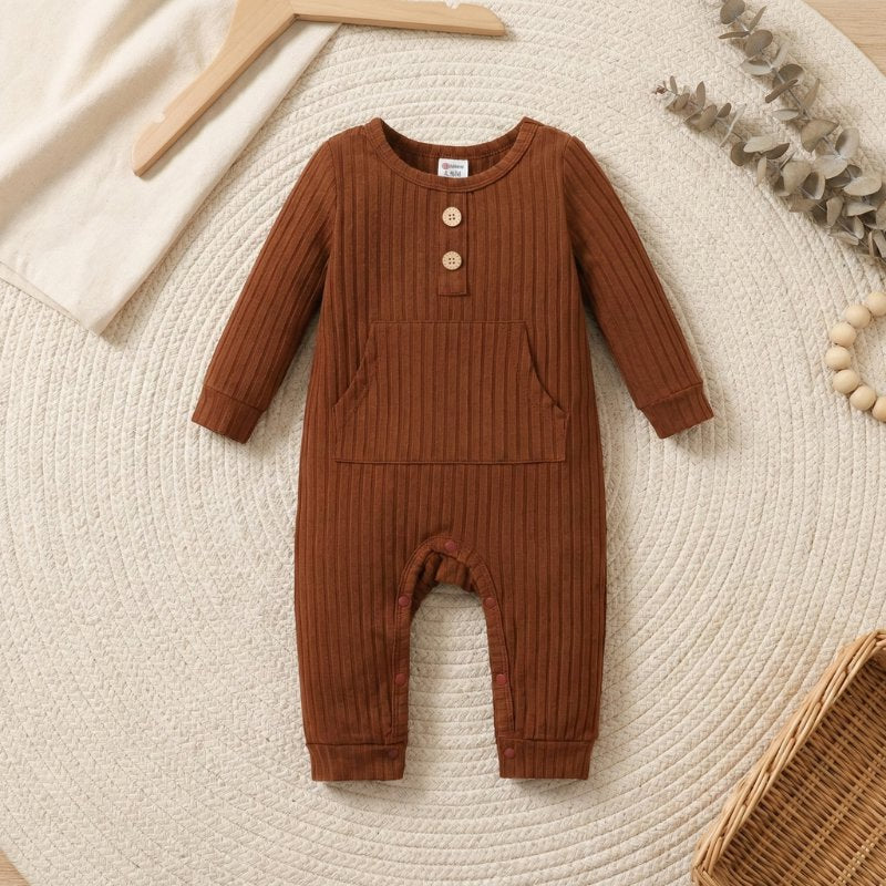 Macacão Vintage Canelado para Bebê com Bolso Moda Vintage Infantil 07 Kabannas 