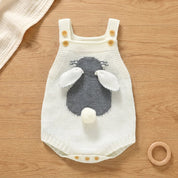 Macacão Vintage de Tricô Infantil - Coelhinho Clássico Moda Vintage Infantil 34 Kabannas Branco 1-3 Meses 