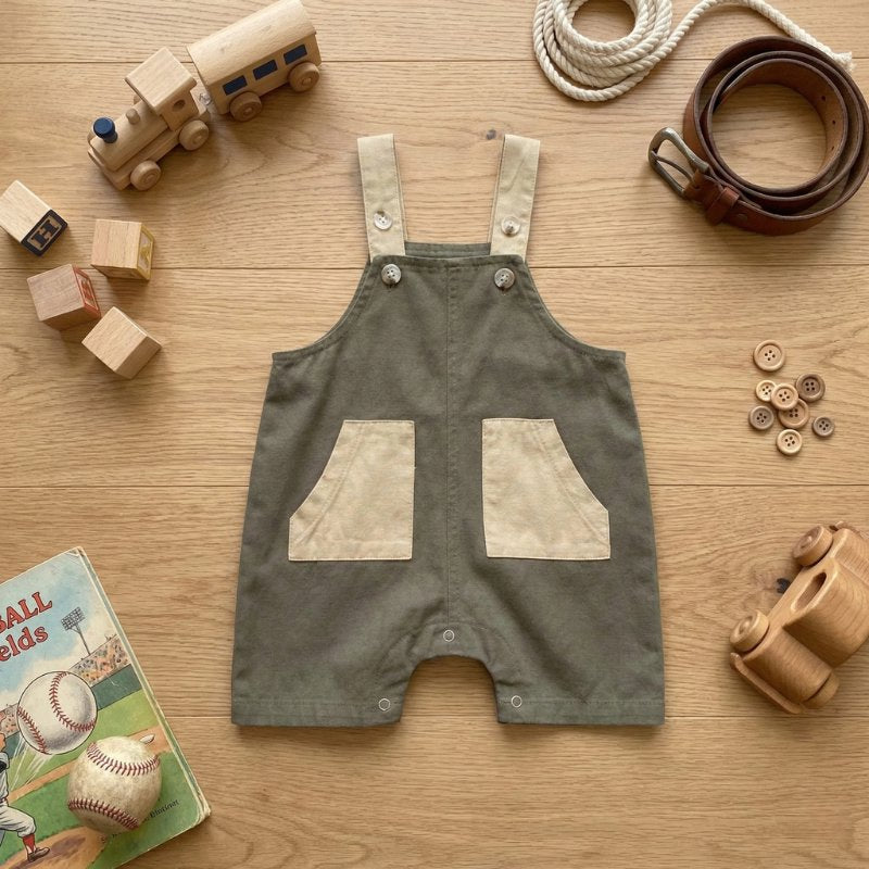 Macacão Vintage Monocromático para Bebê Moda Vintage Infantil 03 Kabannas 