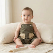 Macacão Vintage Monocromático para Bebê Moda Vintage Infantil 03 Kabannas Verde militar 0-3 Meses 