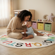 Tapete Infantil Redondo Alfabeto Colorido Montessori