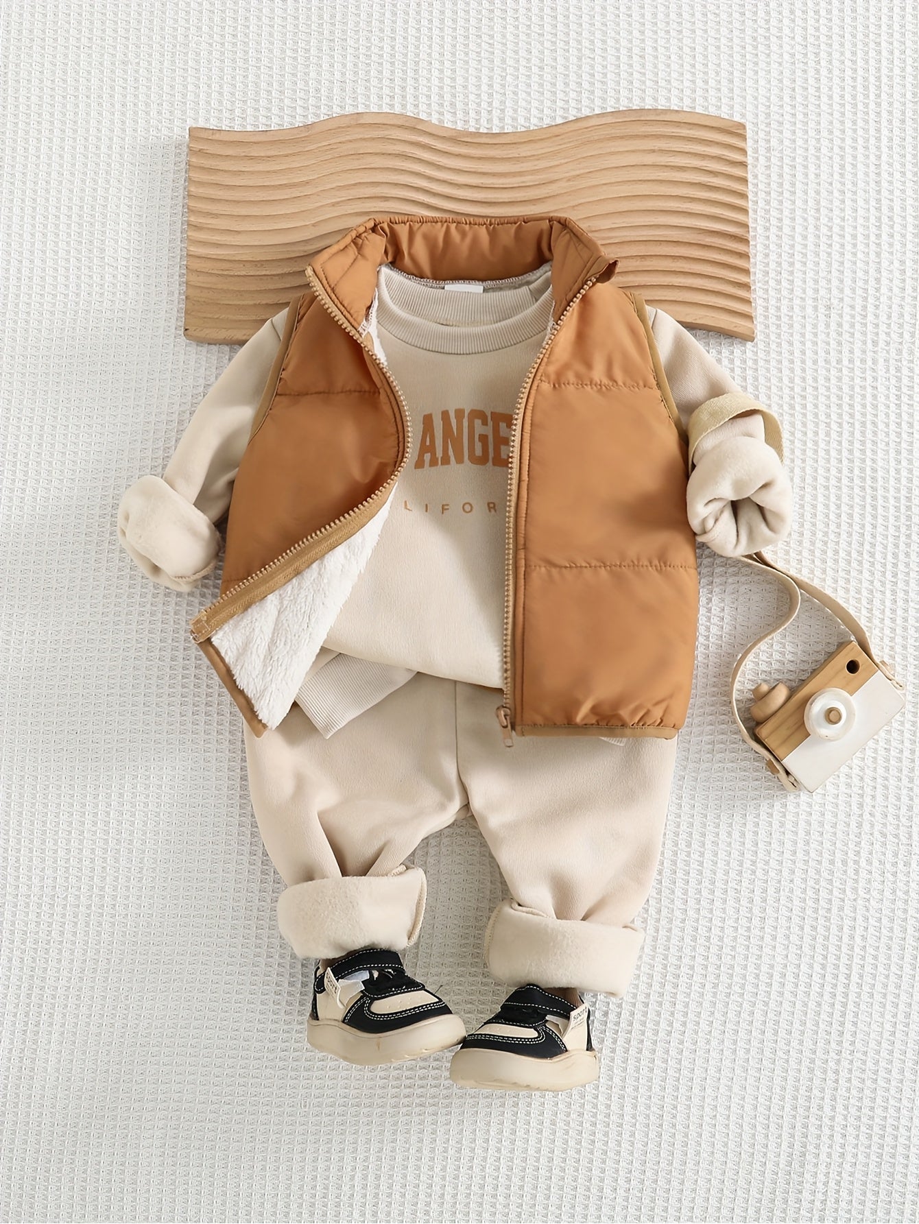 Conjunto Bebê Menino 3 Peças Colete Calça Moletom Los Angeles