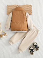 Conjunto Bebê Menino 3 Peças Colete Calça Moletom Los Angeles