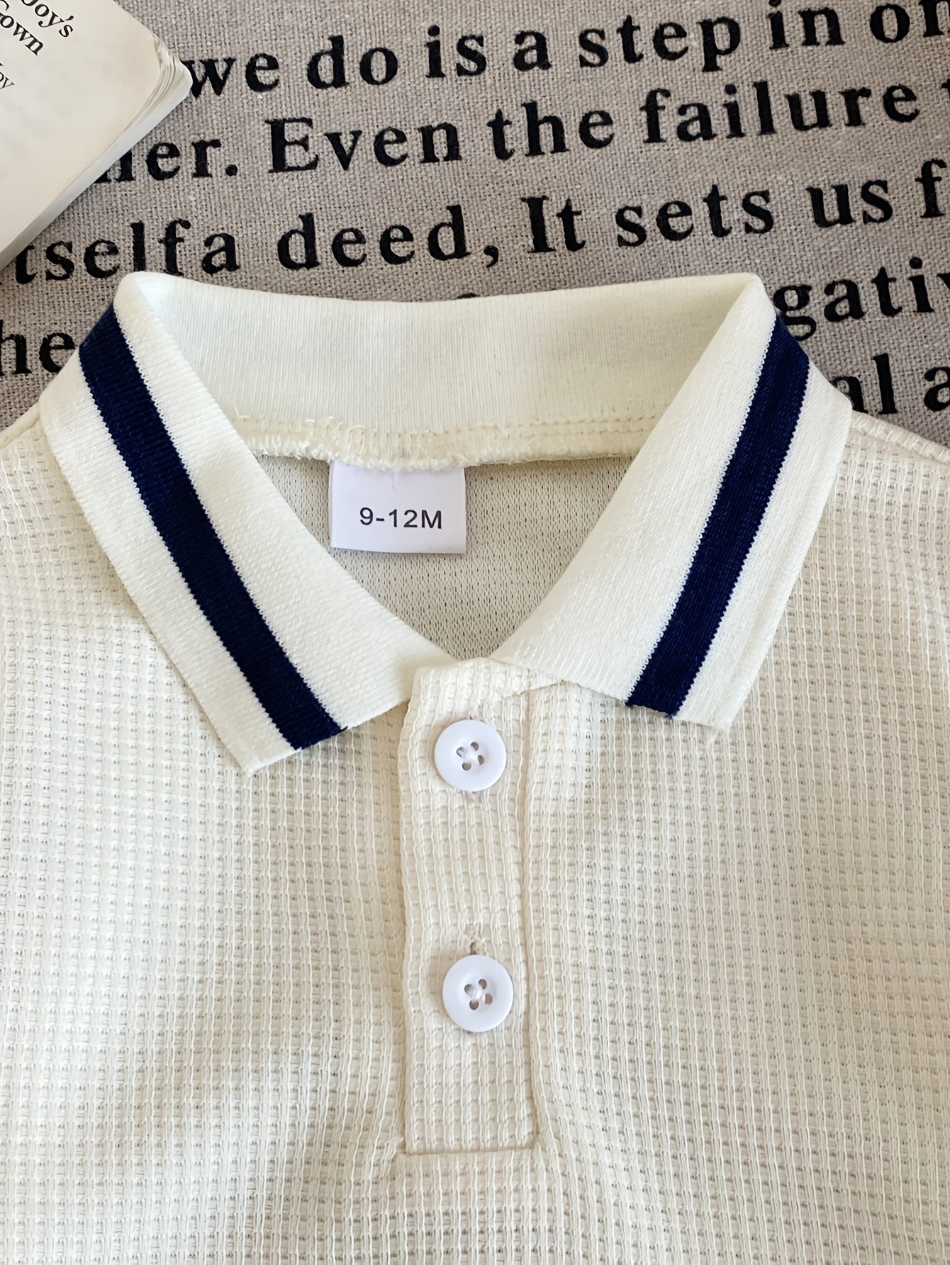 Conjunto Infantil Masculino 2 Peças Camisa Polo Waffle Manga Curta e Short Elástico