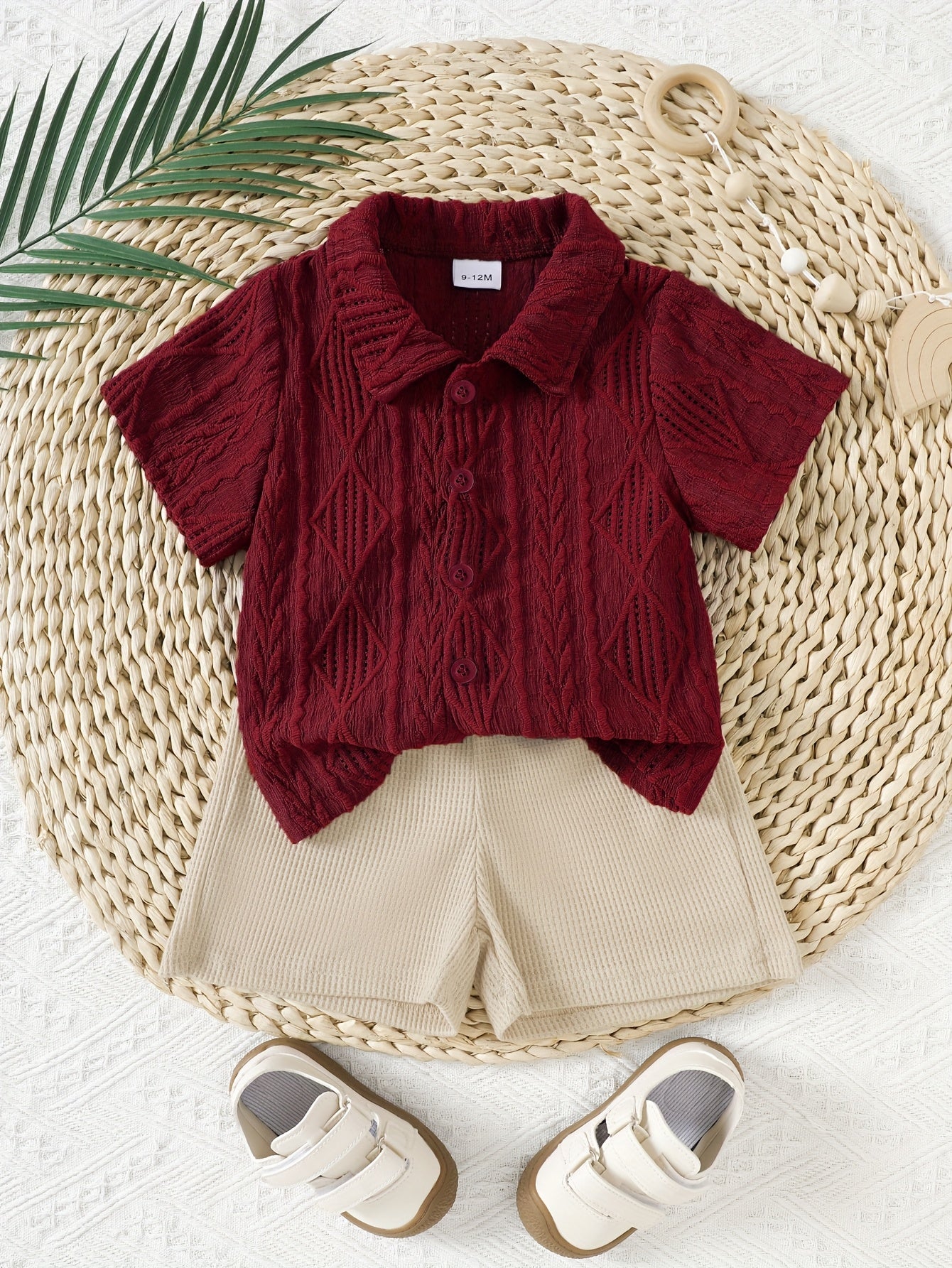Conjunto 2 Peças Bebê Menino Camisa Polo Jacquard Manga Curta e Shorts