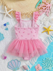 Maiô Infantil Menina com Laço e Saia de Tule 004 Maiô Menina 01 Kabannas 