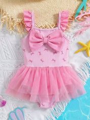 Maiô Infantil Menina com Laço e Saia de Tule 004 Maiô Menina 01 Kabannas 