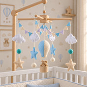 Móbile para Berço Bebê Giratório Balão com Ursinho Nuvens e Estrelas Móbile de Berço 20 Kabannas 