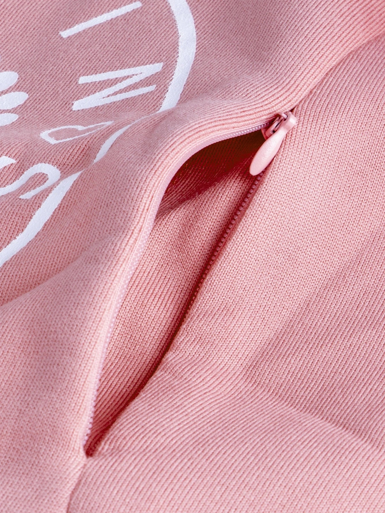 Moletom Gestante e Amamentação com Zíper Lateral e Estampa Mama in Progress - Rosa
