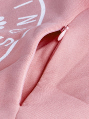 Moletom Gestante e Amamentação com Zíper Lateral e Estampa Mama in Progress - Rosa