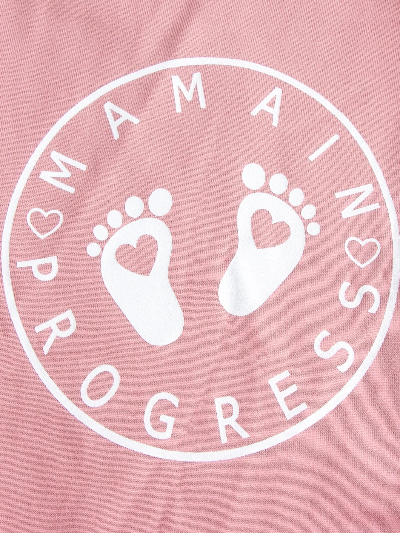 Moletom Gestante e Amamentação com Zíper Lateral e Estampa Mama in Progress - Rosa
