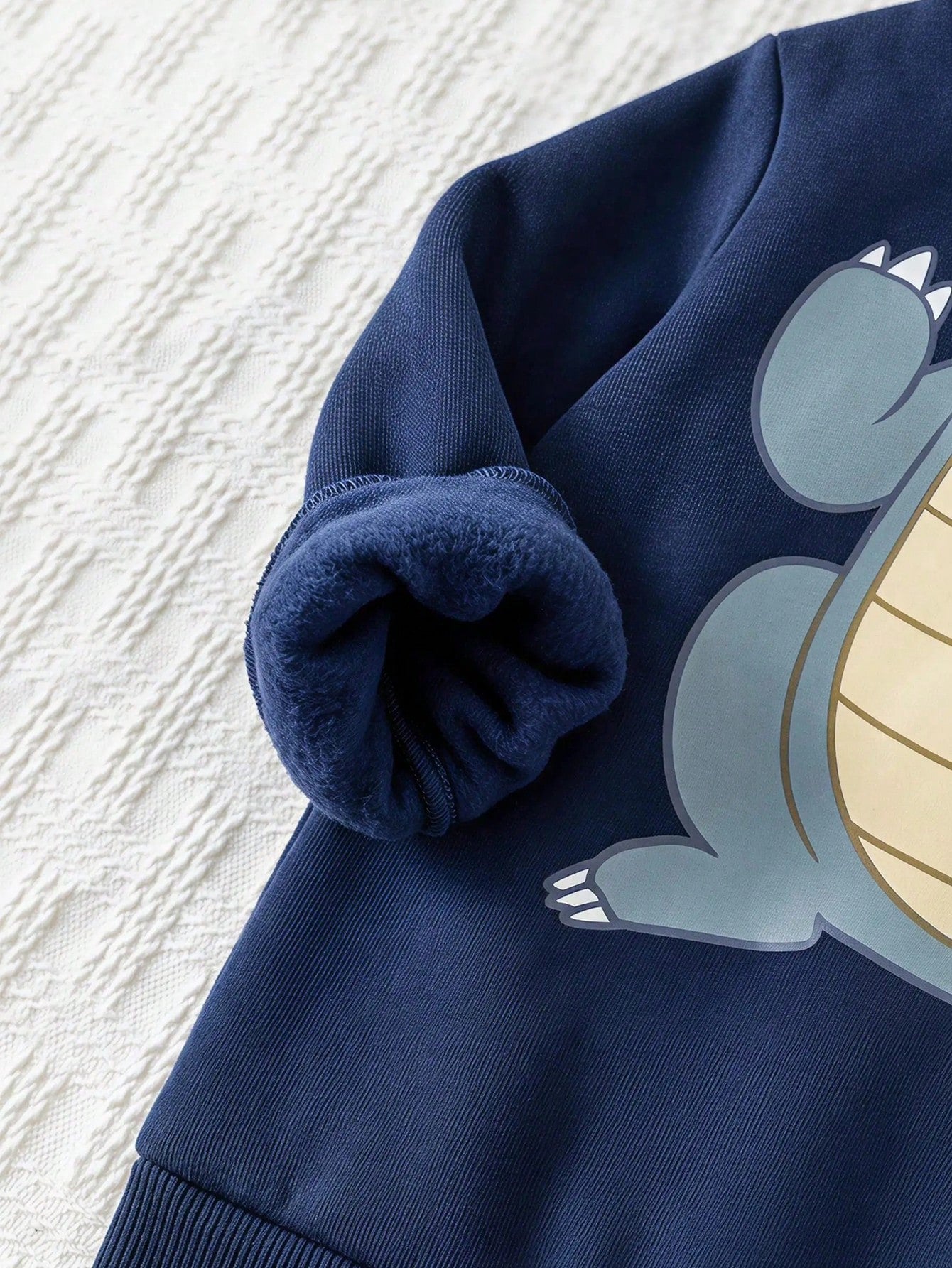 Moletom Infantil Menino com Capuz Dinossauro Azul Marinho - Azul marinho