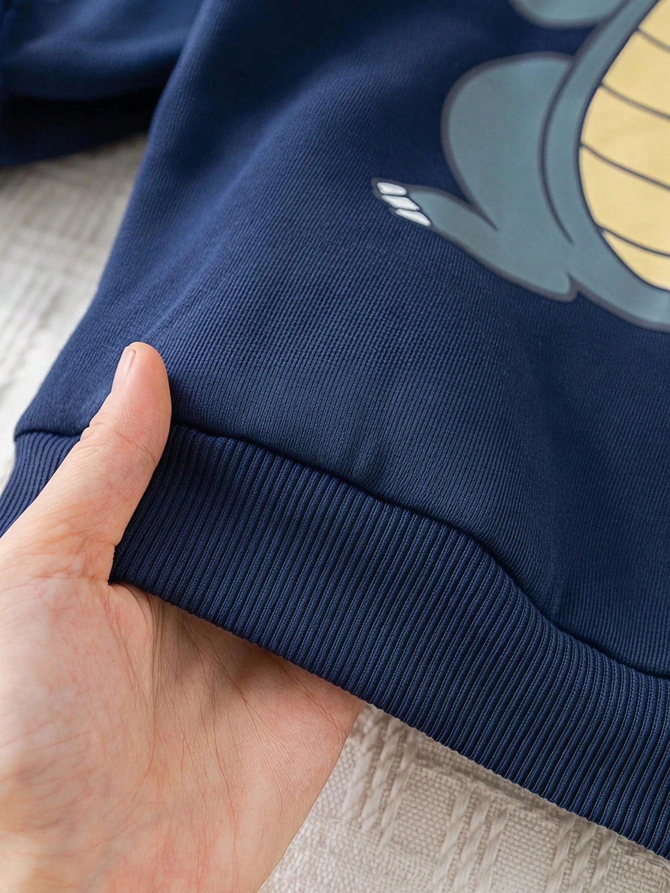 Moletom Infantil Menino com Capuz Dinossauro Azul Marinho - Azul marinho