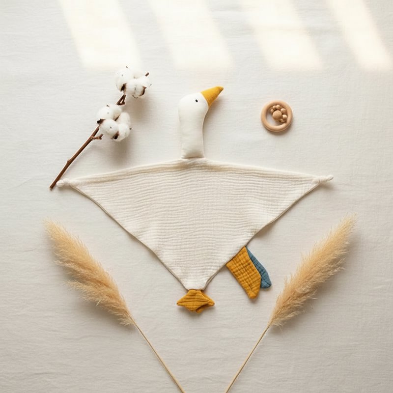 Naninha de Bebê Cisne em Algodão Naninha de Bebê 01 Kabannas 