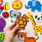 Painel Montessori de Atividades em Feltro Zoológico Quadros / Painéis Montessori 04 Kabannas 