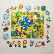 Painel Montessori de Atividades em Feltro Zoológico Quadros / Painéis Montessori 04 Kabannas 