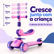 Patinete infantil com quatro alturas ajustáveis