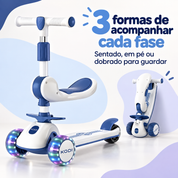 Patinete infantil 3 em 1 para cada fase