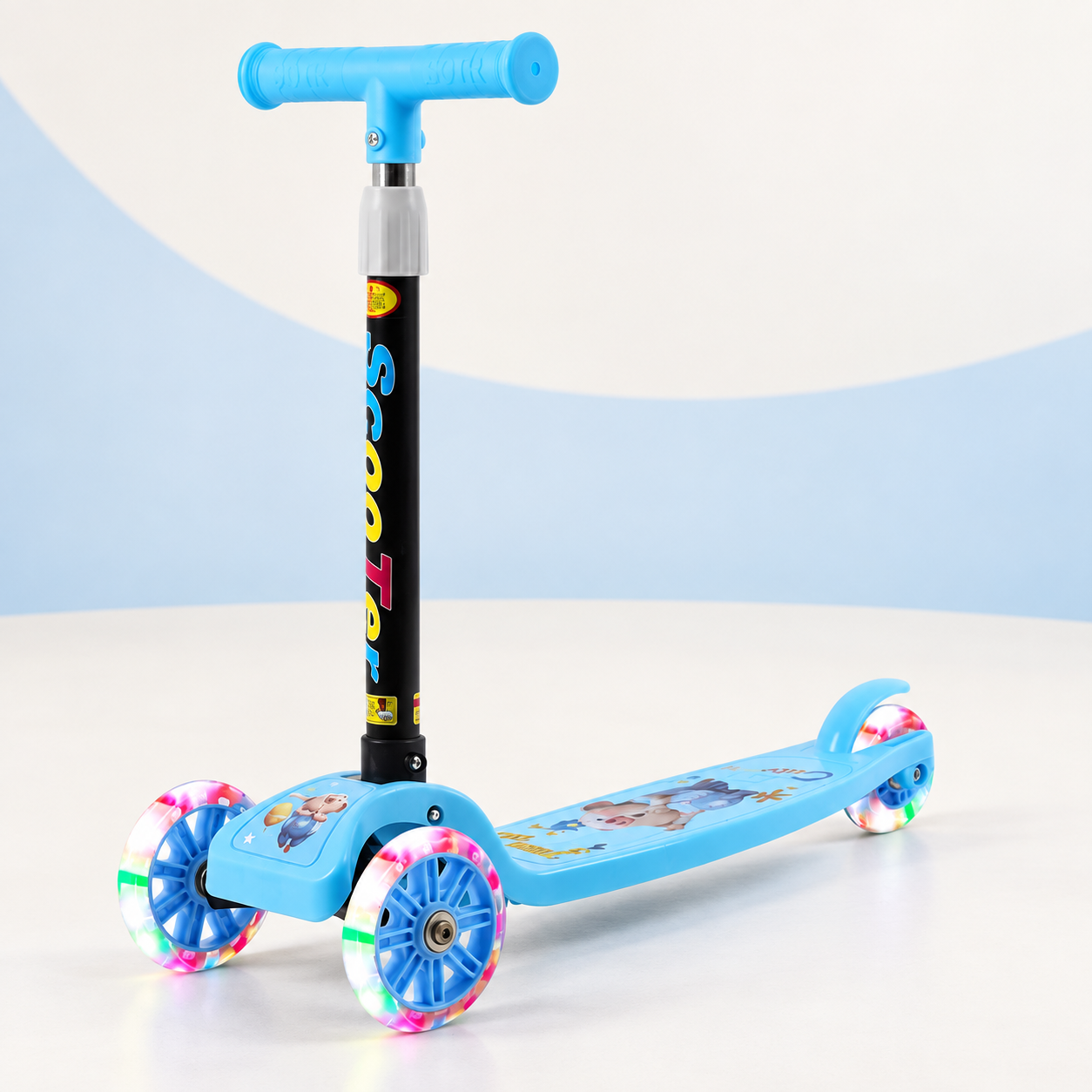 Patinete infantil dobrável na cor azul