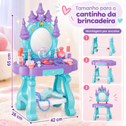 Penteadeira infantil castelo com medidas e montagem ilustradas