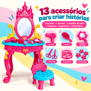 Penteadeira infantil com 13 acessórios inclusos