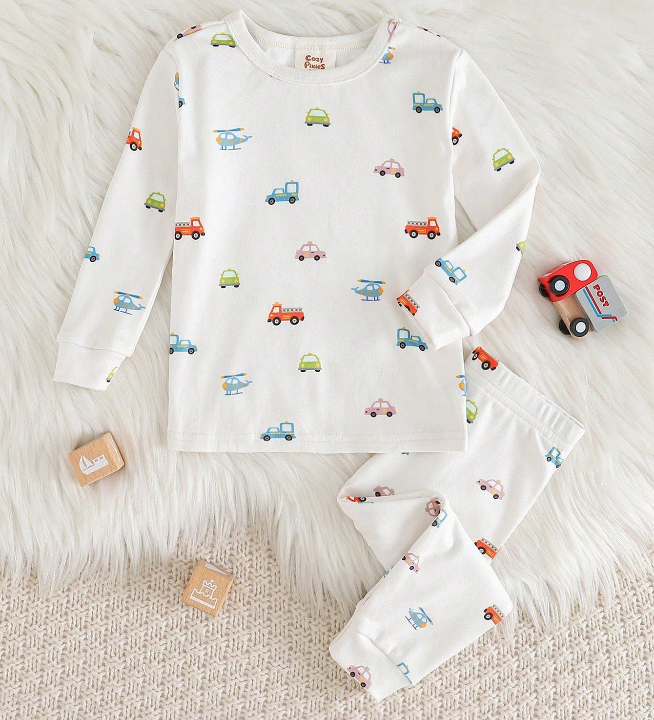 Pijama Bebê Menino Manga Longa Estampa Carrinho 004 Pijama Menino 01 Kabannas Branco 9-12 Meses 