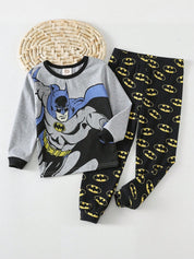 Pijama Infantil Menino Batman Manga Longa Malha Macia - Cinza e preto