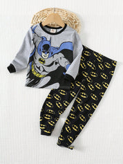 Pijama Infantil Menino Batman Manga Longa Malha Macia - Cinza e preto
