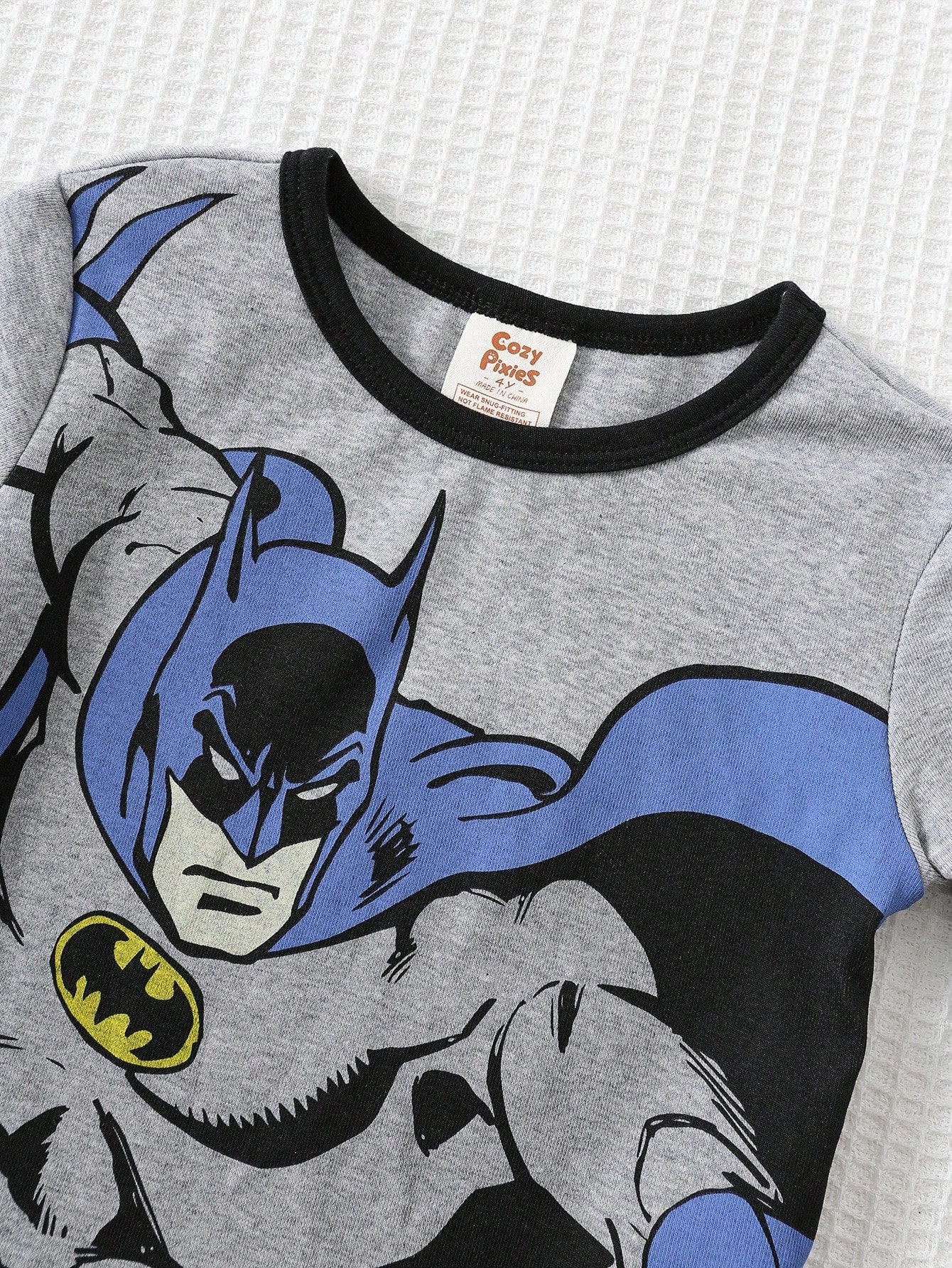 Pijama Infantil Menino Batman Manga Longa Malha Macia - Cinza e preto