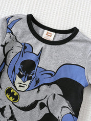 Pijama Infantil Menino Batman Manga Longa Malha Macia - Cinza e preto