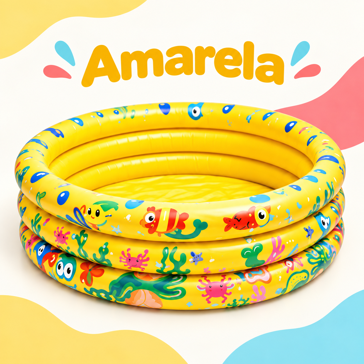 Piscina infantil inflável amarela