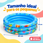 Piscina infantil inflável com 60 cm, 20 cm e capacidade de 40 litros