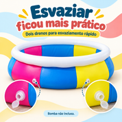 Dois drenos para esvaziamento da piscina inflável