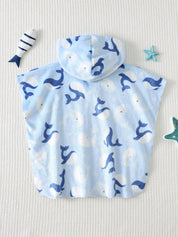 Poncho de Praia Infantil Menino com Capuz Baleia 004 Poncho Menino 01 Kabannas 